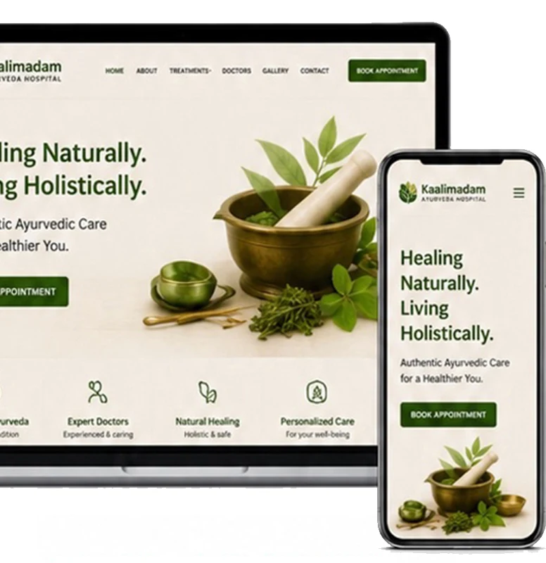 Dr. Vishnu Kaalimadam Ayurveda hospital website by Oreol Promotions