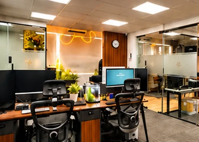 Modern, well-equipped workspace at Oreol Promotions